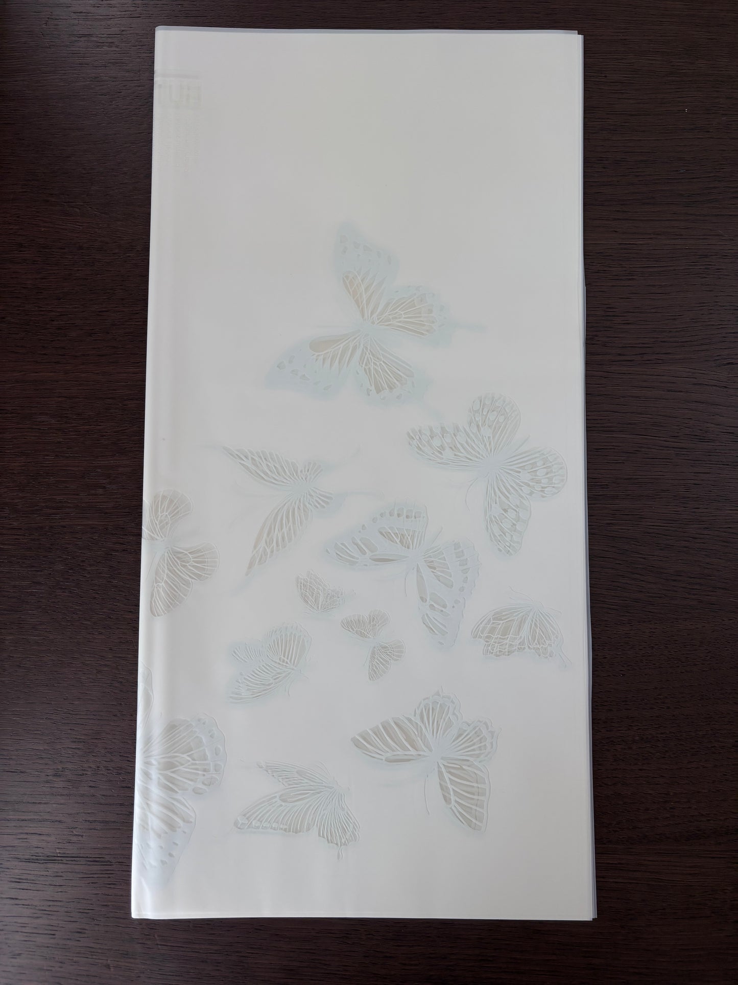 Sheer White Butterfly Print