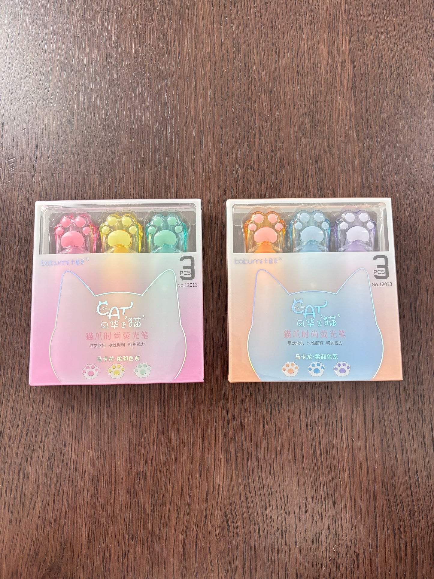 3 Pk Cat Paw Highlighters