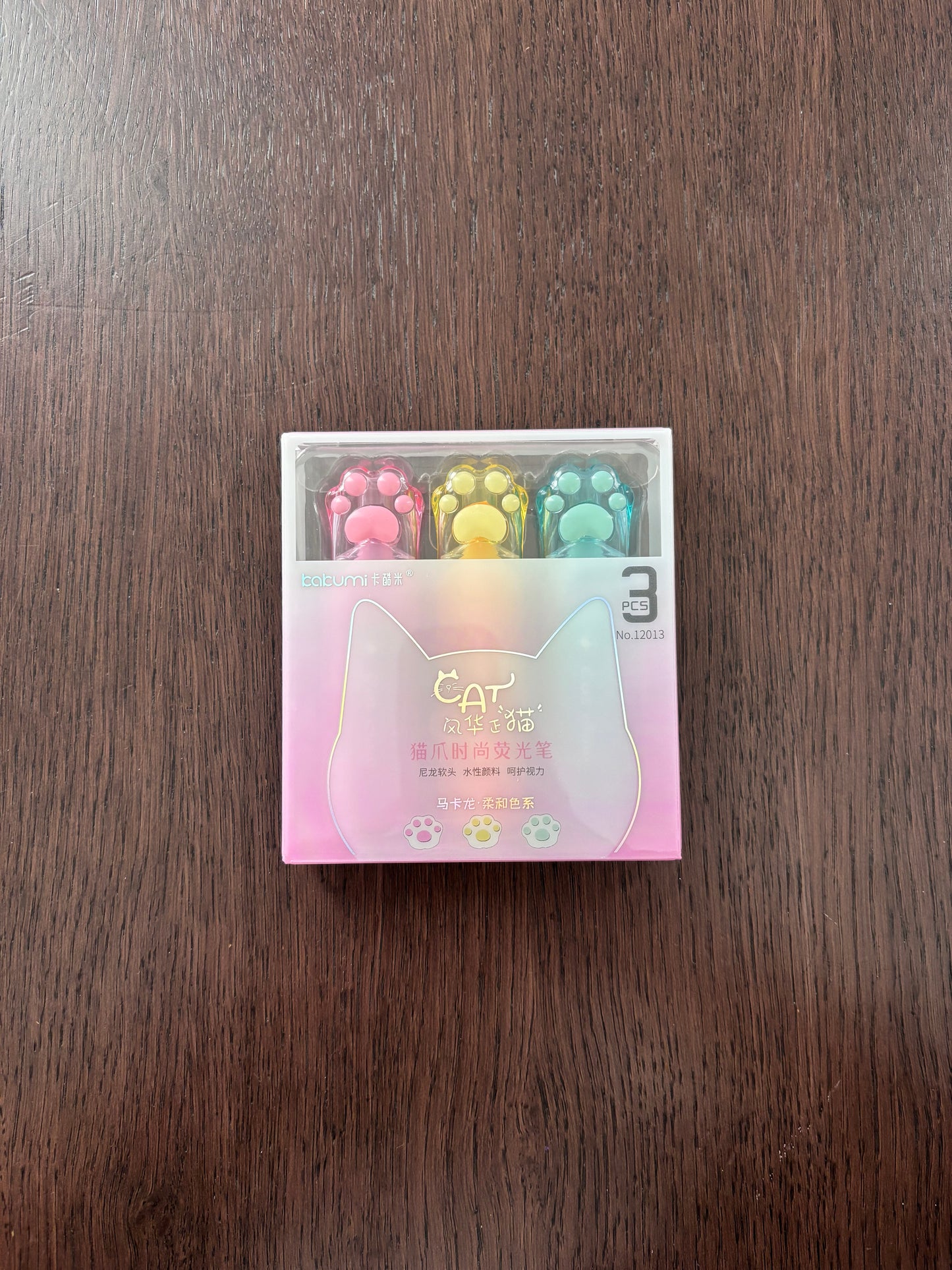 3 Pk Cat Paw Highlighters