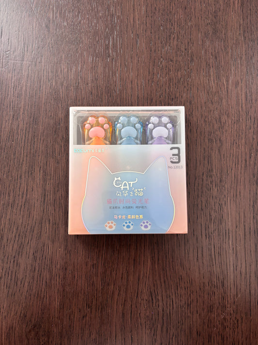 3 Pk Cat Paw Highlighters
