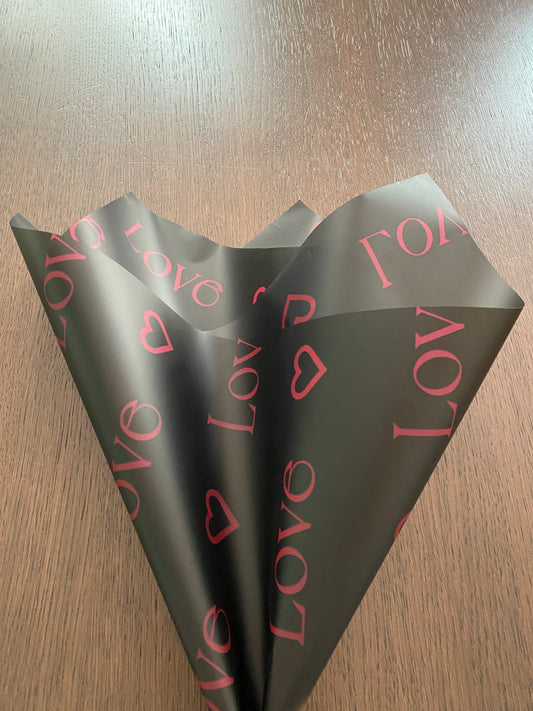 Black/Pink LOVE Wrapping Paper