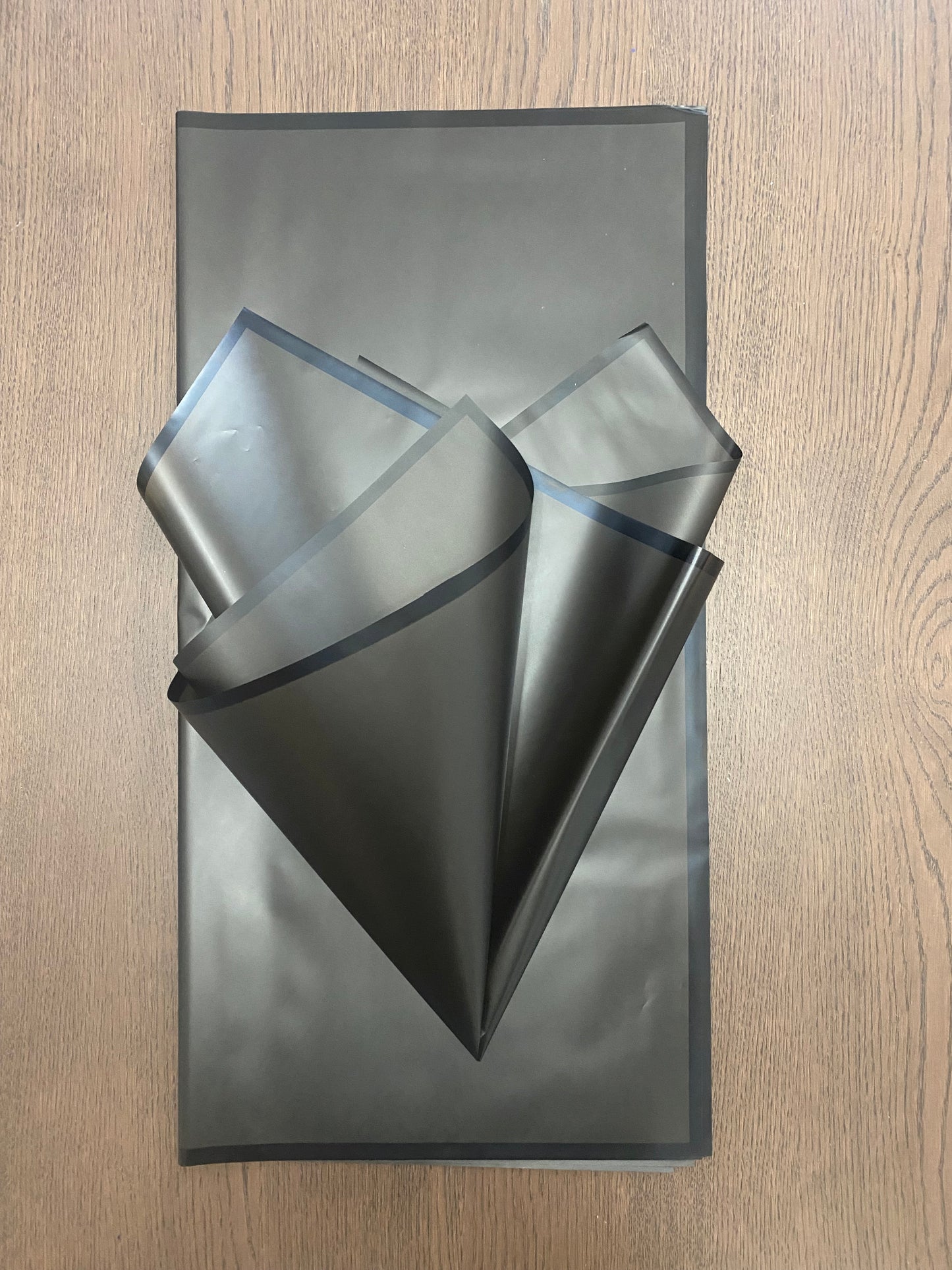 Classic Black Sheer/Black edge Flower Wrapping Paper