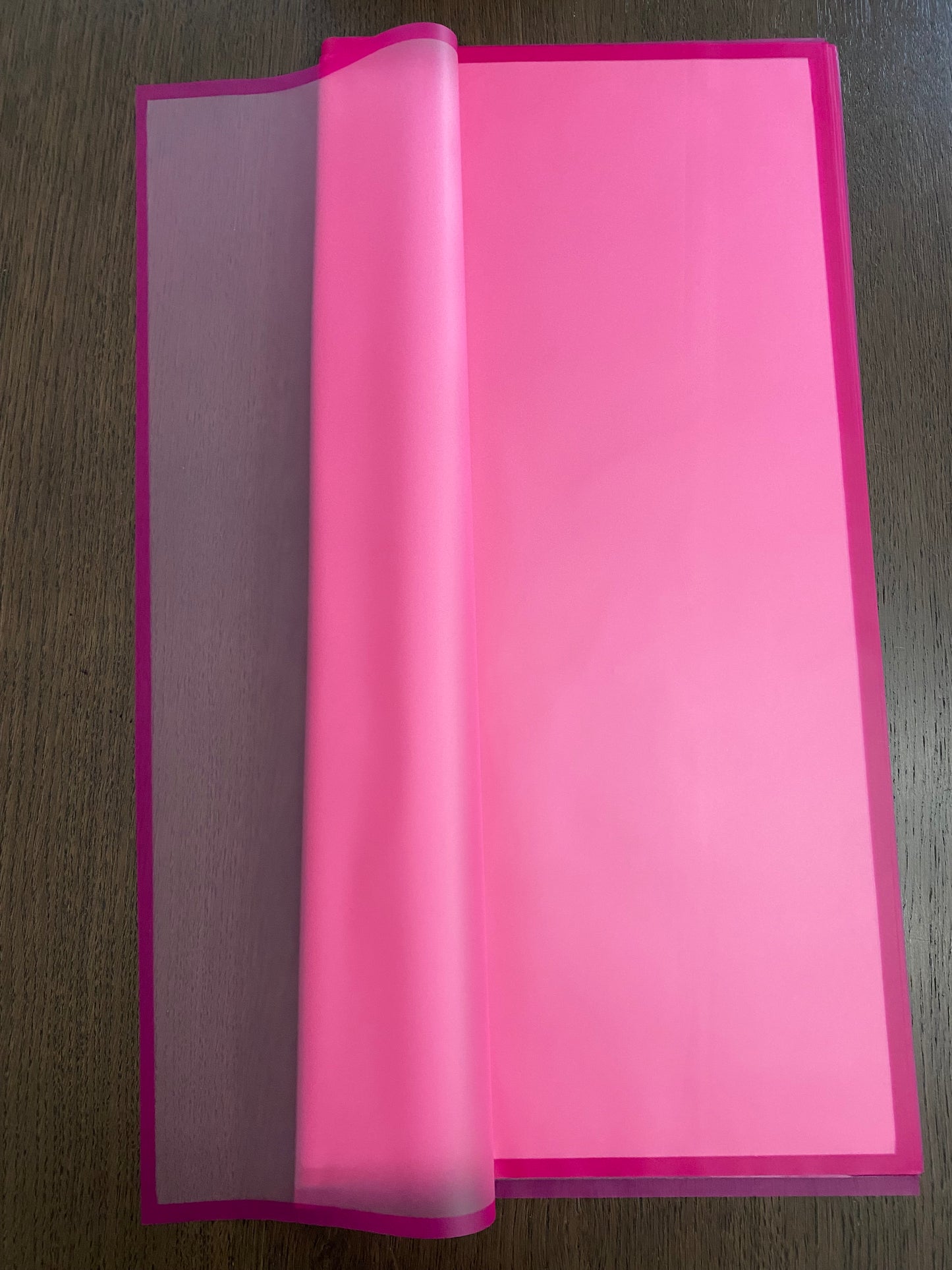 Sheer Hot Pink Border Wrapping Paper