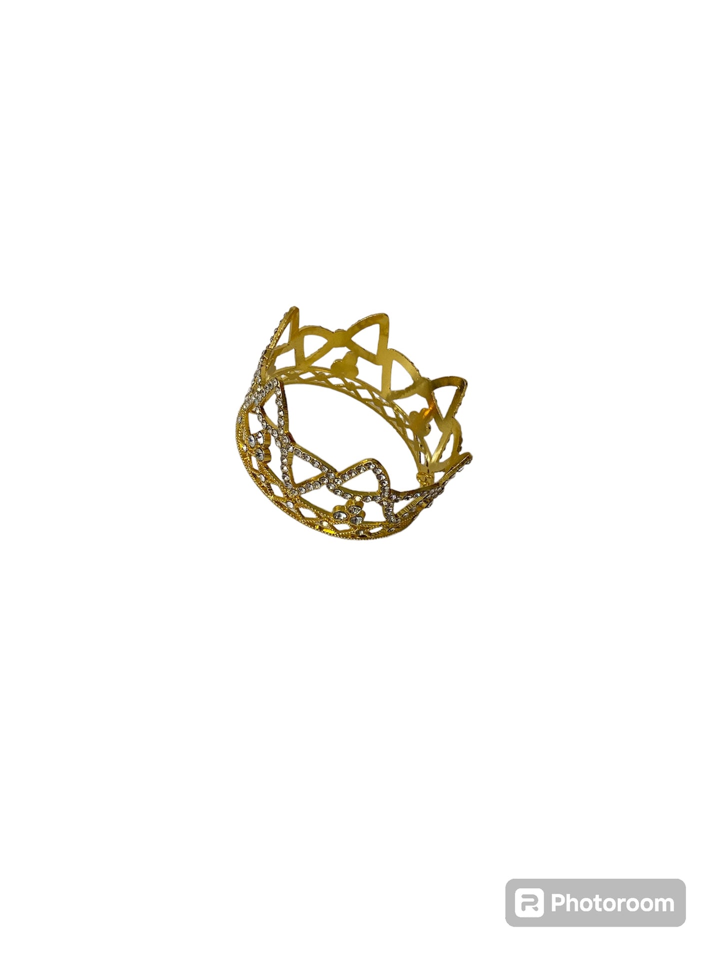 Clear/ Gold Bow Rhinestone Crown