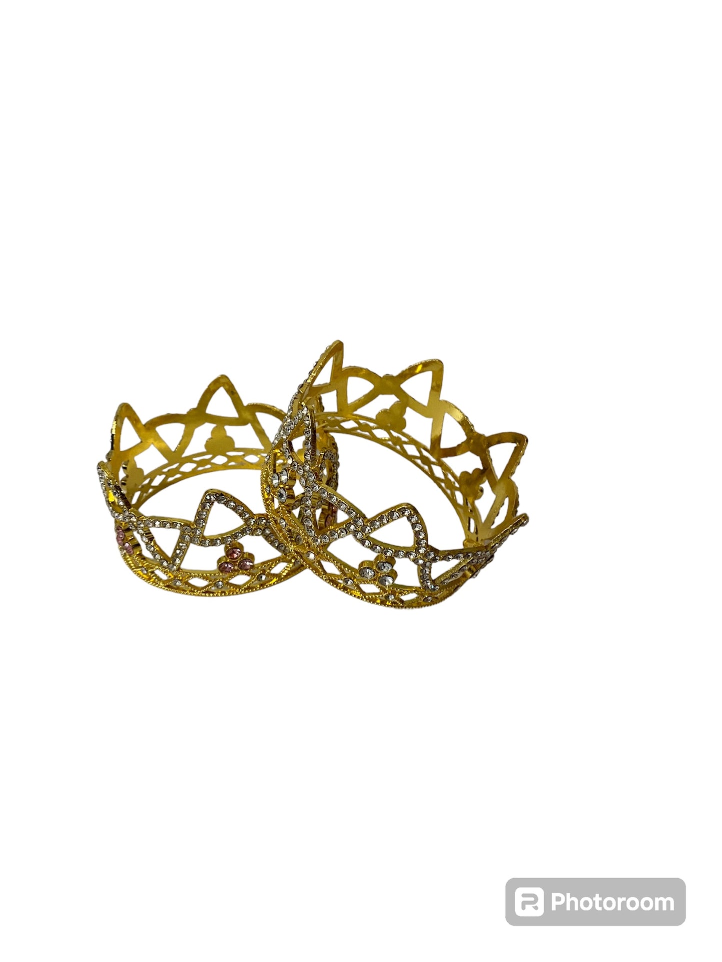 Clear/ Gold Bow Rhinestone Crown