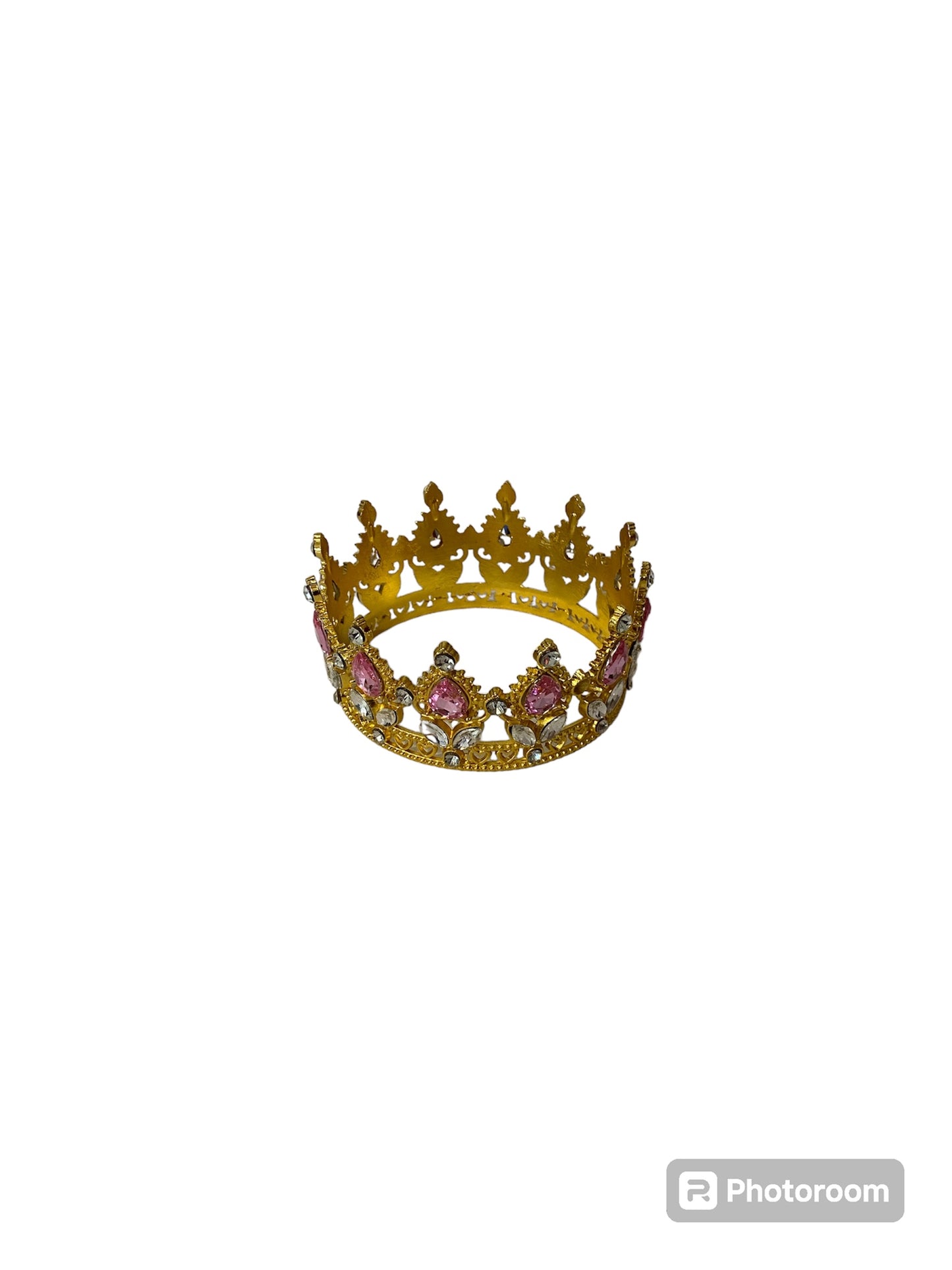 Pink/Gold Crystal Stone Crown