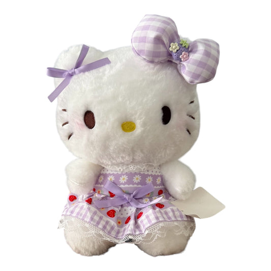 23cm Purple Gingham Strawberry Dress Plushie