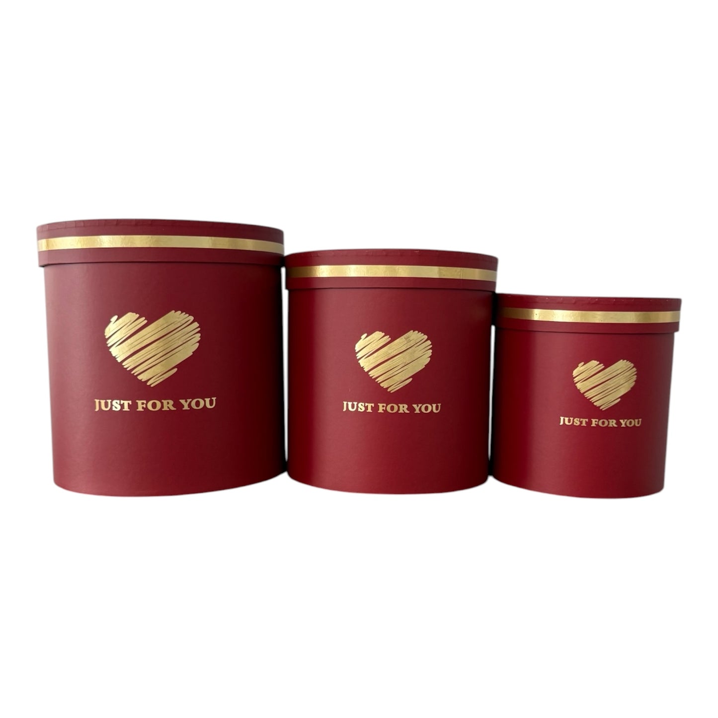 3pc Set Wine Red -Just For You- Flower Box