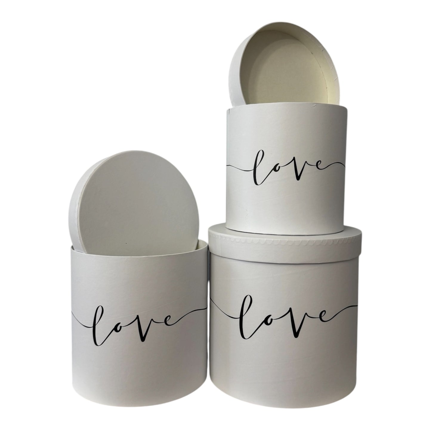 3pc Set White ---Love--- Flower Box