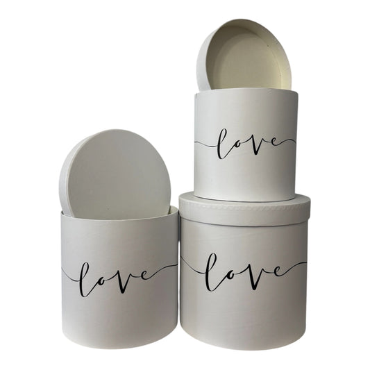 3pc Set White ---Love--- Flower Box