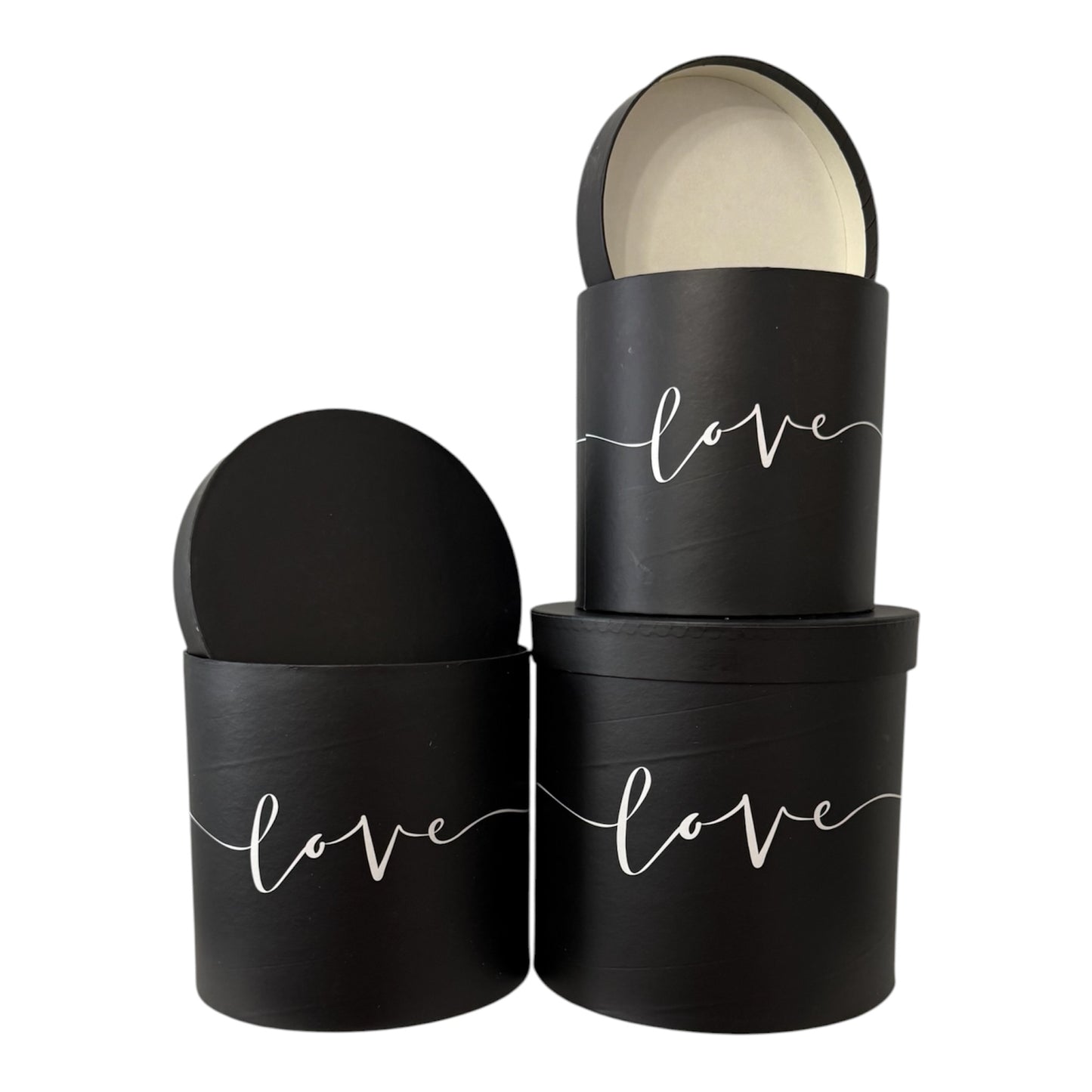 3pc Set Black ---Love--- Flower Box