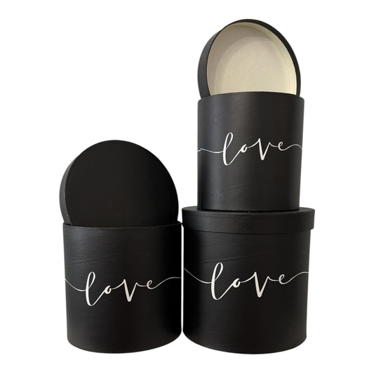 3pc Set Black ---Love--- Flower Box