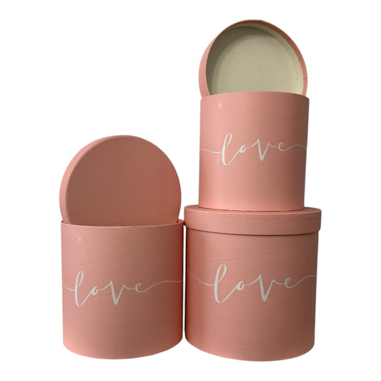 3pc set Pink ----Love--- Flower Box