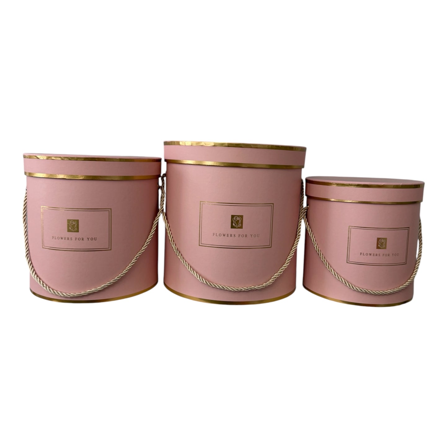 3pc Set  Pink Cylinder Flower Box -Flowers For You-