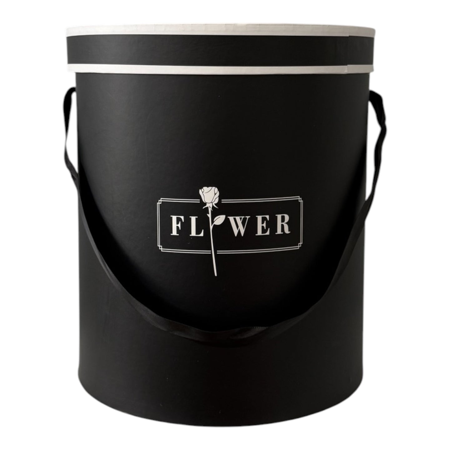 3pc Set Black Cylinder Flower Box -FLOWER- (Big Boxes)