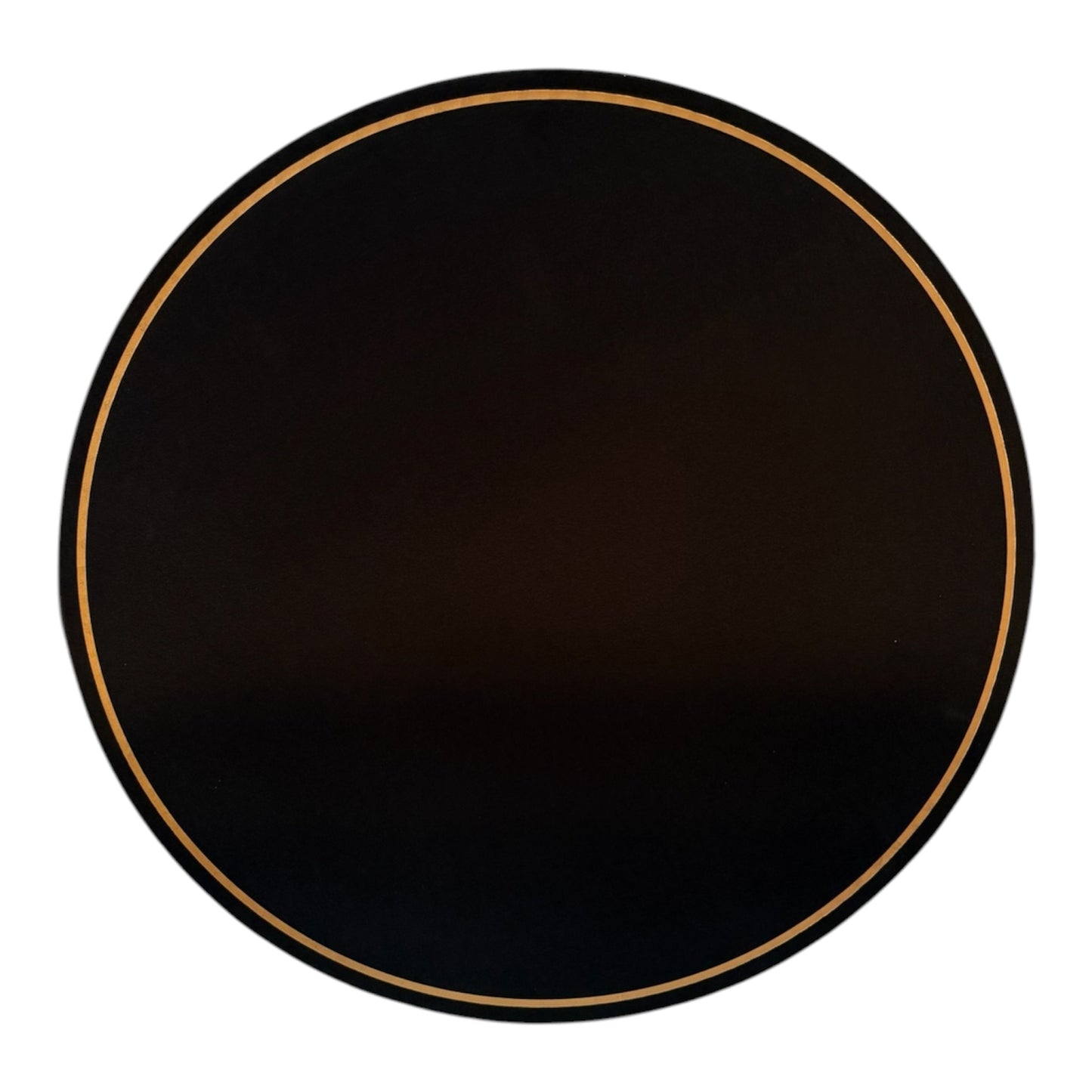 Large Round Black Satin Finish w Gold Rim Flower Box