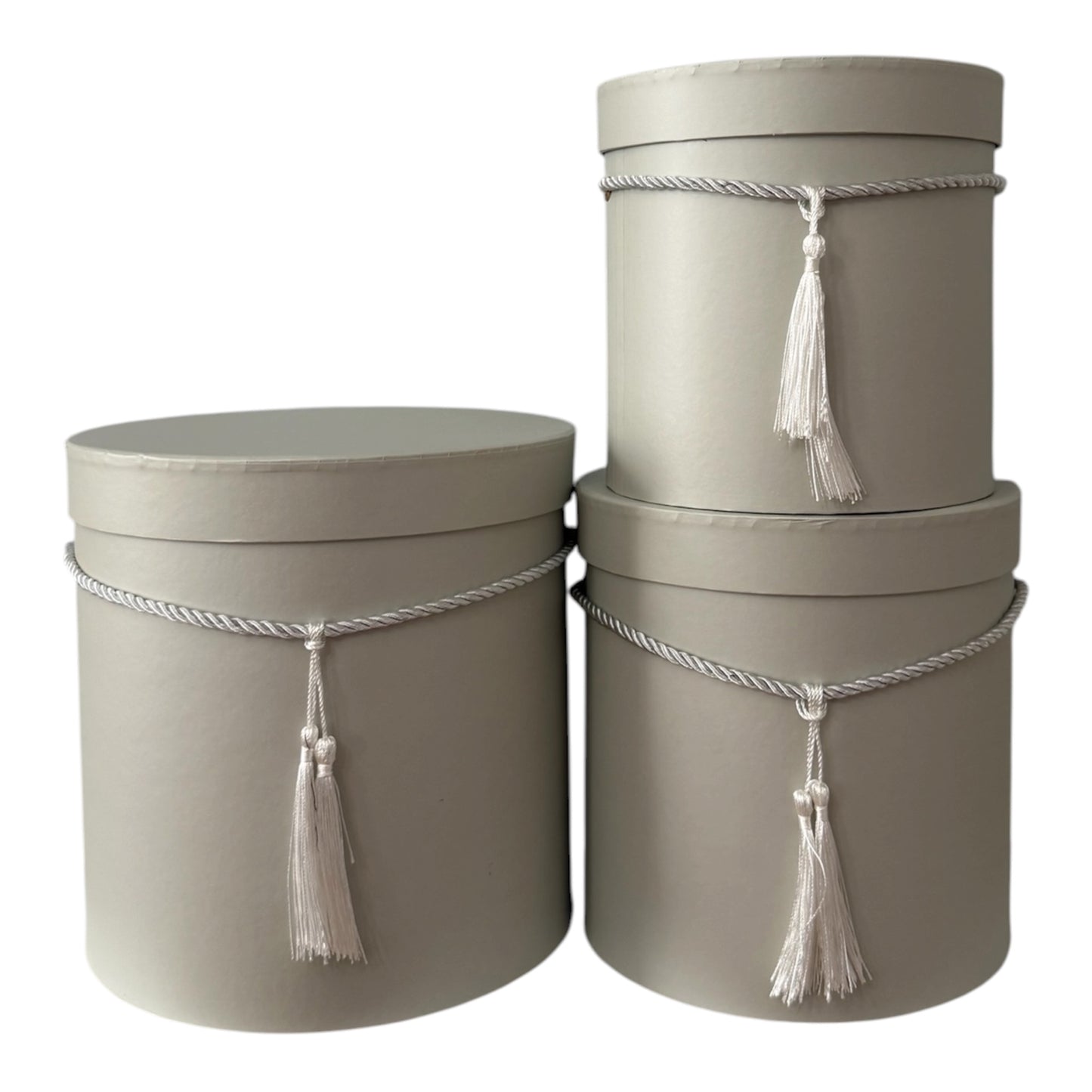 3pc Set White Tassel Flower Box