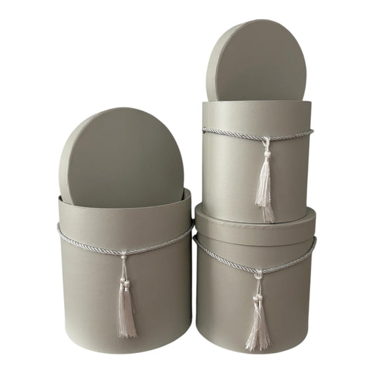 3pc Set White Tassel Flower Box