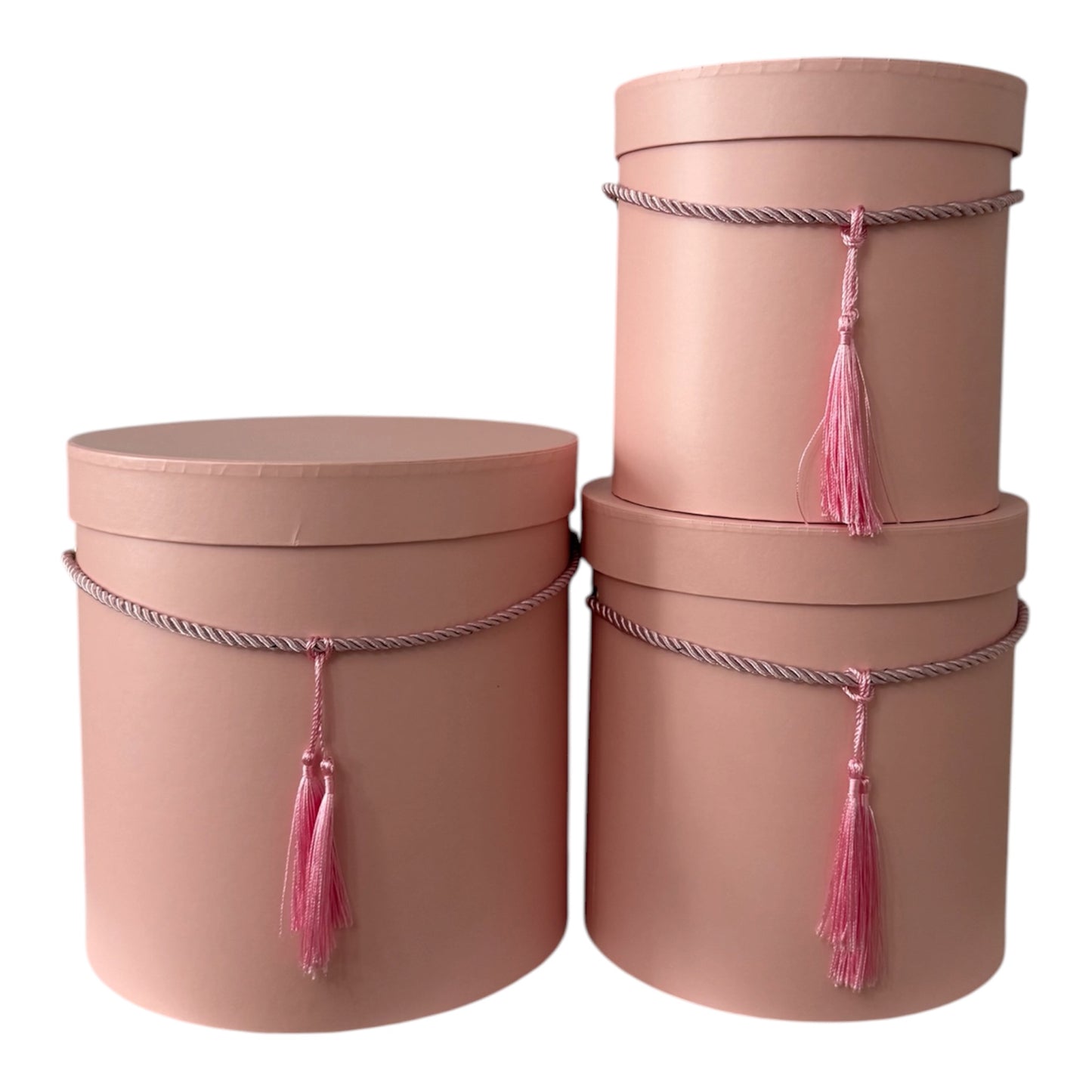 3pc Set Pink Tassel Flower Box