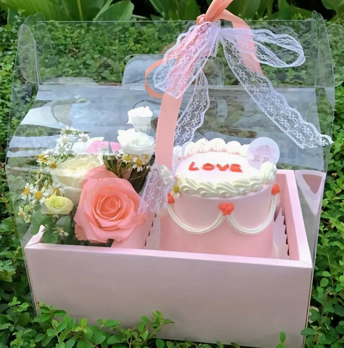 5 PC Black Flower and Cake Box